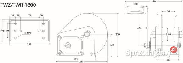 Kołowrót linowy z hamulecem Rema 820 TW1800 małopolskie Kamionna