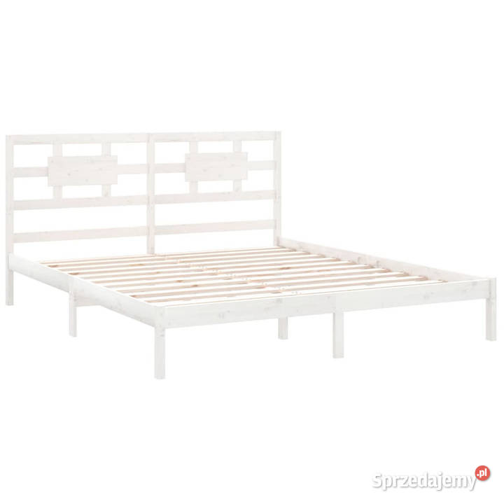 Rama łóżka biała lite drewno 200 x 200 WM3105686