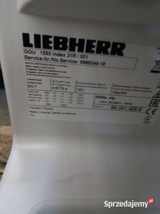 Szafa mroźnicza podblatowa Liebherr 143 l