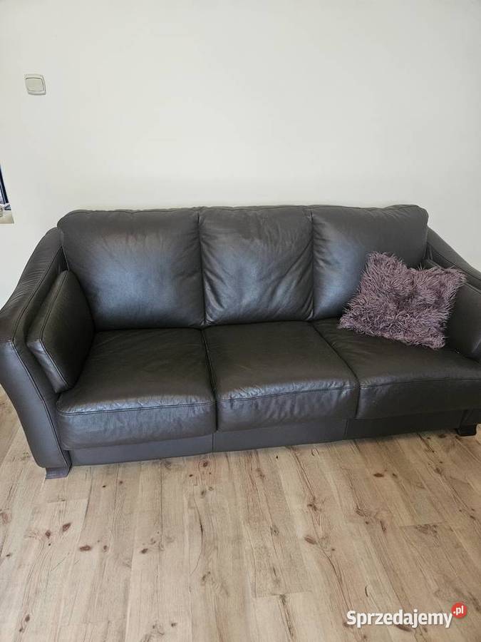 Do sprzedania rozkladana kanapa ze skóry 90cm Kalisz sprzedam