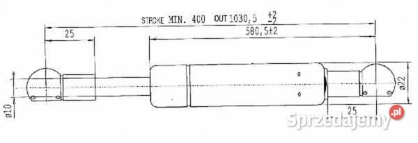 Sprężyna gazowa L10305 mm 335N Stabilus CA711616 Kamionna