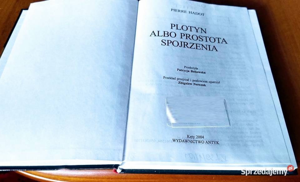 Plotyn albo Prostota spojrzenia Pierre Hadot Gdańsk sprzedam