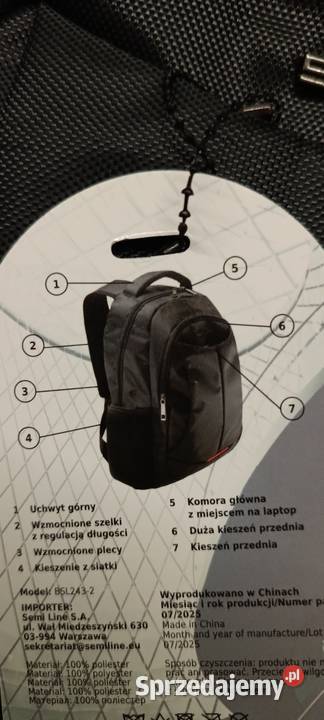 SEMI Line plecak laptopowy czarny 23 L Pozostałe Pozostałe Ełk