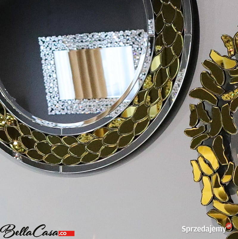 Złote lustro glamour okrągłe 90x90 545 Warszawa sprzedam