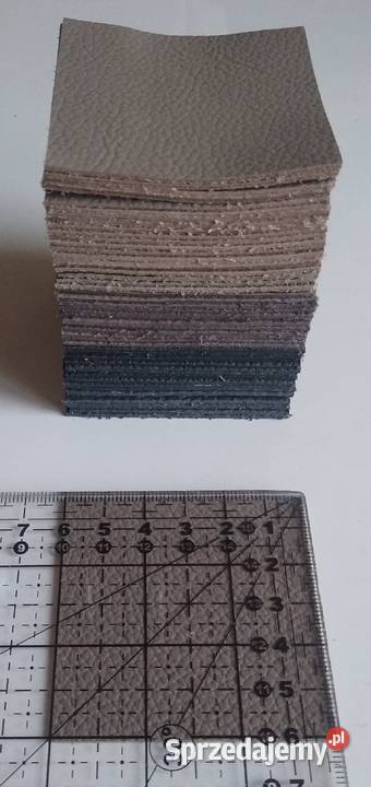 Skóra Kwadrat 6 x 6 50 sztuk Licowa Włoska Brązy pomorskie