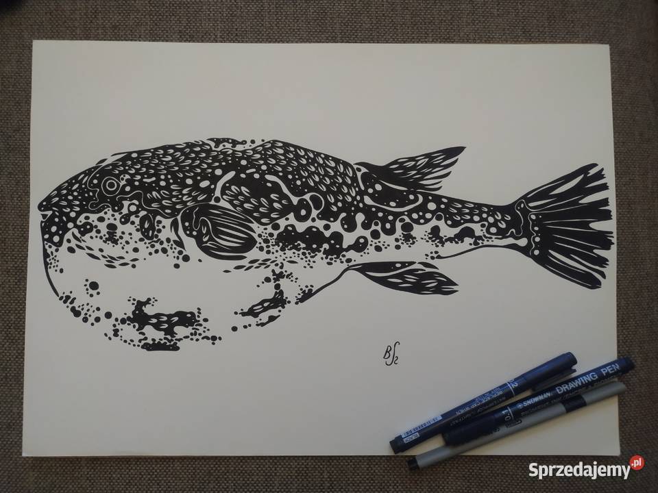 Rysunek ryba cienk blok t A3 250 gm2 Warszawa