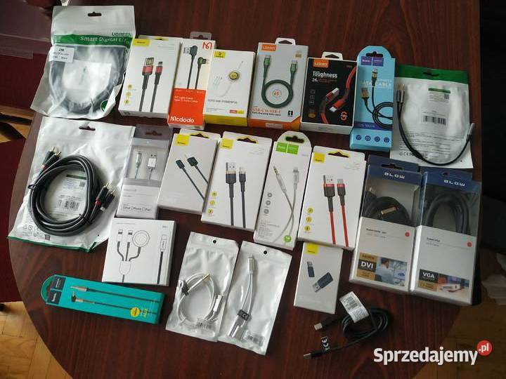 Przeróżne kable do smartfonów i nie kable i wtyczki Dąbrowa Tarnowska sprzedam