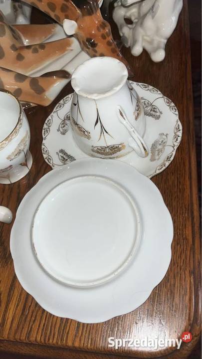 Filiżanka Secesja Dmuchawce Bez sygnatury biało Porcelana i szkło Gdańsk