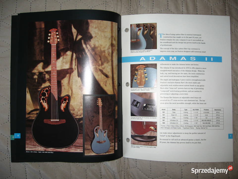 Ovation Guitars 1994 katalog gitar Kępice
