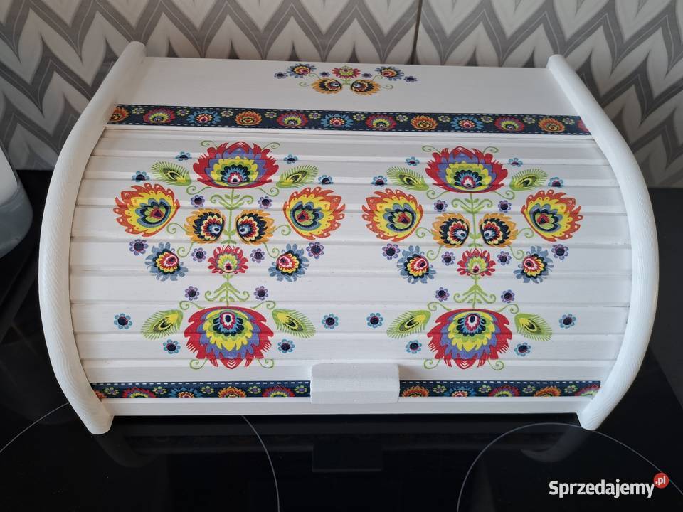 Chlebak duży folk różne wzory decoupage Chlebaki