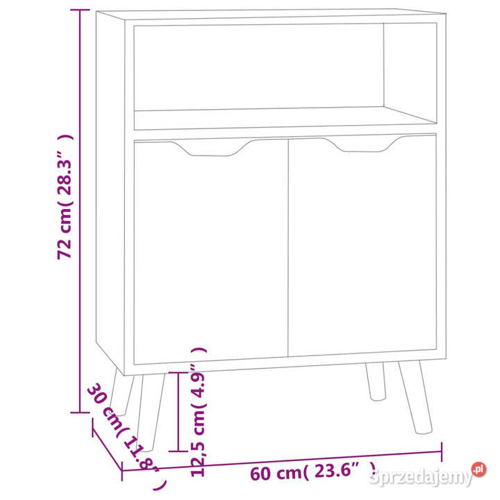 Szafka przydymiony dąb 60x30x72 materiał Warszawa