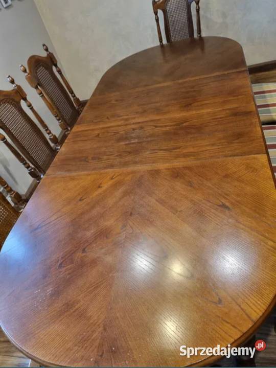Stół Dębowy rozkładany Krzesła lubuskie