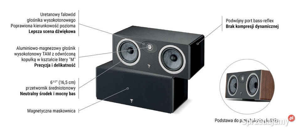 Focal Vestia center czarny lakierowany orzeh świętokrzyskie Kielce