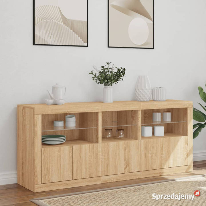 Szafka z oświetleniem LED dąb sonoma 162x37x67 Warszawa sprzedam
