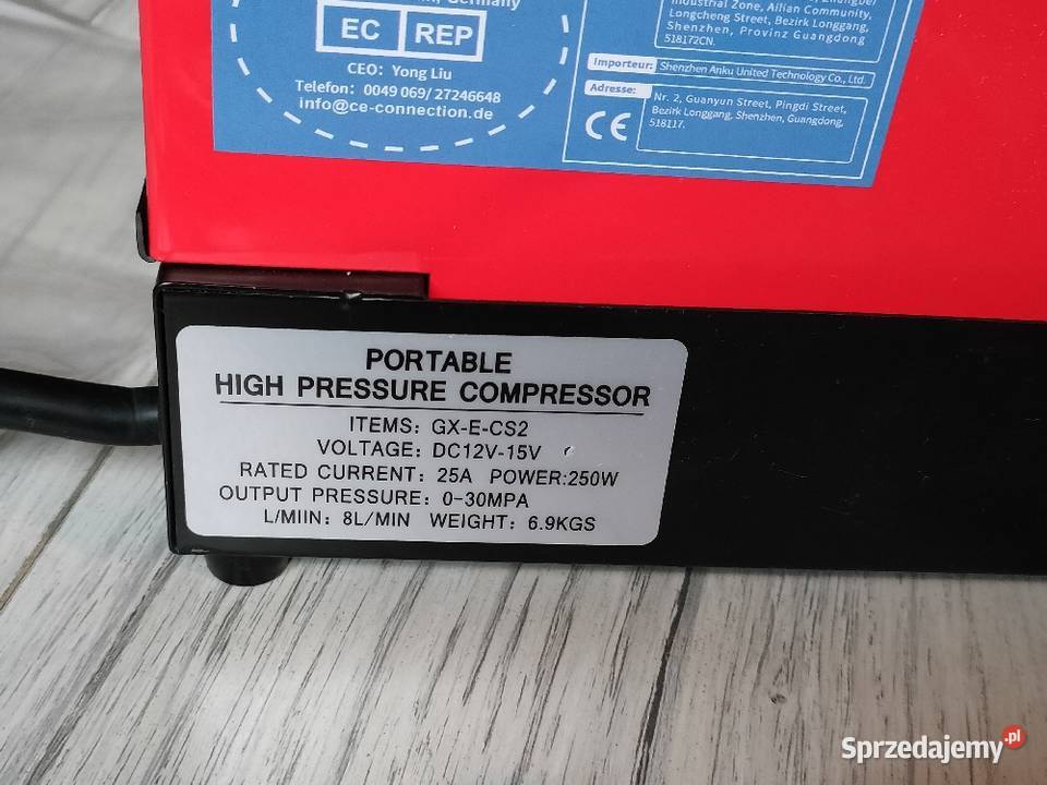 Przenośny Kompresor PCP 12V 300 bar do wiatrówki śląskie sprzedam