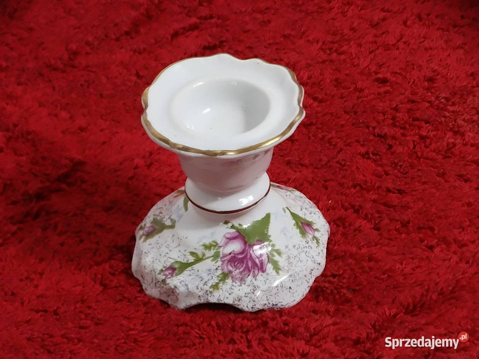Elegancki świecznik porcelanowy CHODZIEŻ Vintage Biłgoraj
