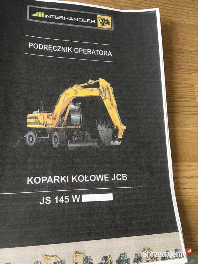 dtr instrukcja obsługi koparka jcb js 145w i zachodniopomorskie sprzedam