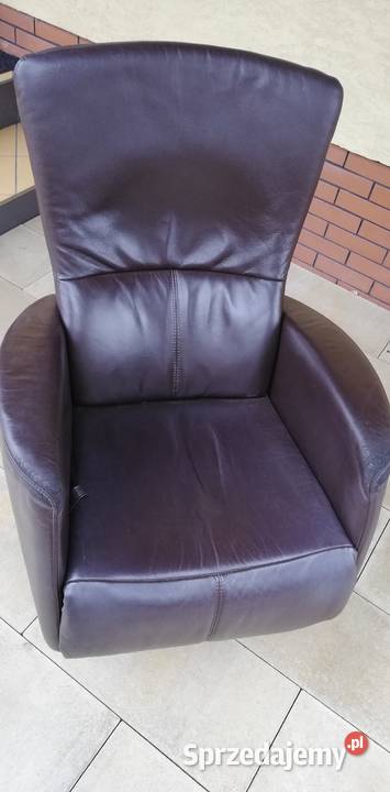 Fotel ze skóry naturalnej kręcony relaks Garwolin