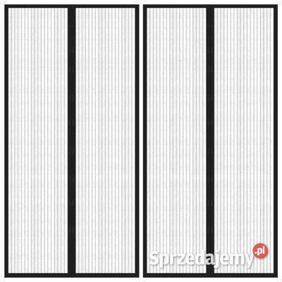 vidaXL Moskitiera na drzwi z magnesami 2 czarna Folie okienne Warszawa sprzedam