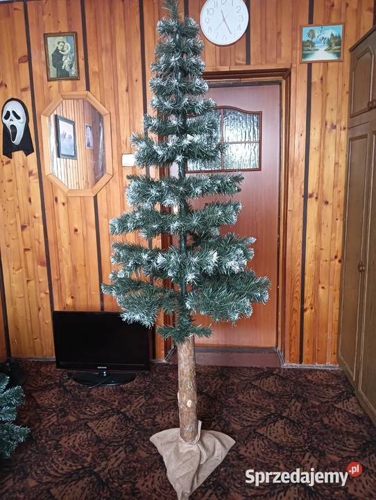 Sprzedam choinkę na pniu z jutą szkłem i