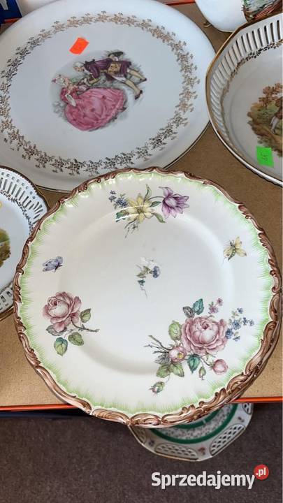 Talerz ręcznie zdobiony Sygn Aina Wedin 1955 pomorskie