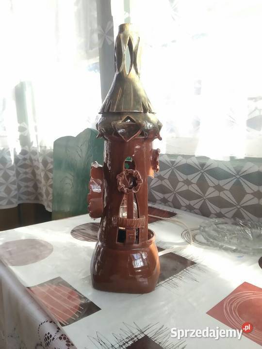 Lampka ozdobna gliniana szkliwiona Białystok