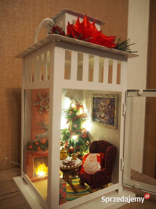 Lampion z miniaturowym wnętrzem prezent na Boże Narodzenie Żory