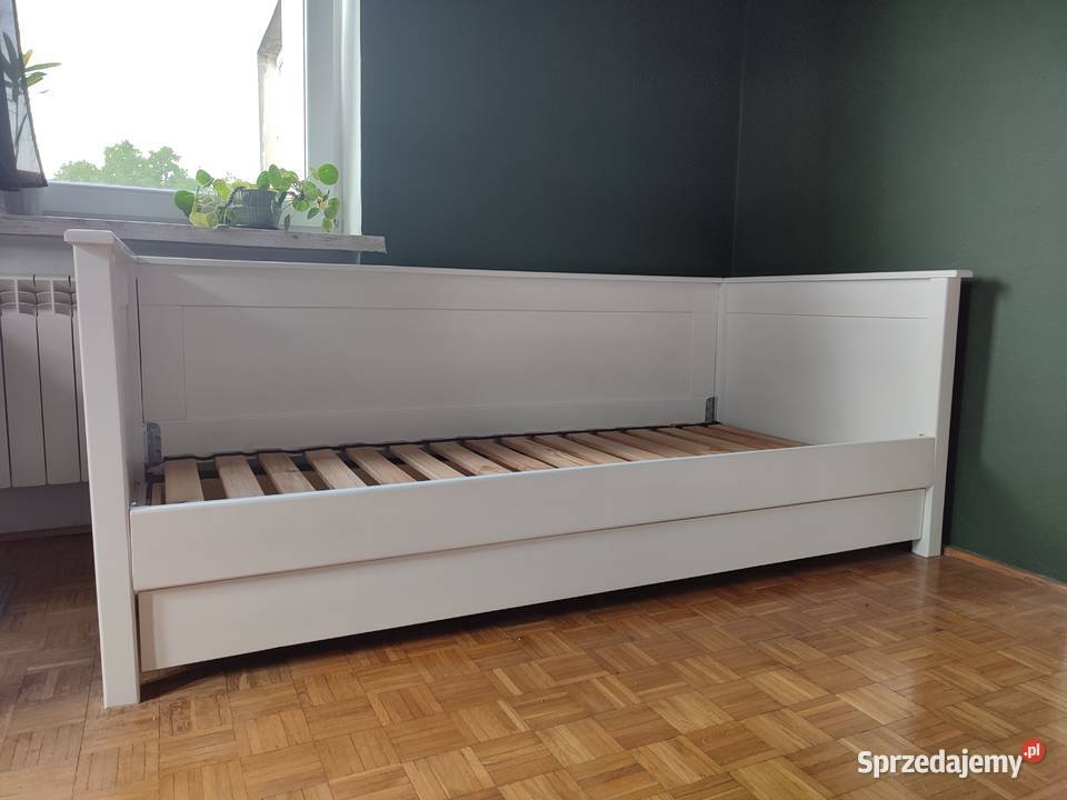 Łóżko drewniane białe 90x200 cm