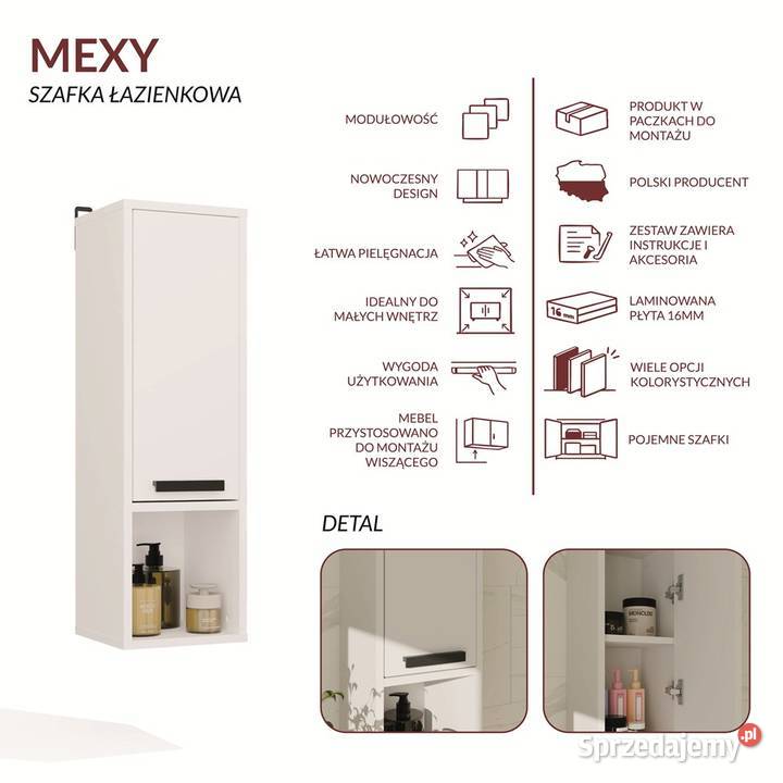 Szafka Łazienkowa Wisząca MEXY W1D 25.5cm opolskie