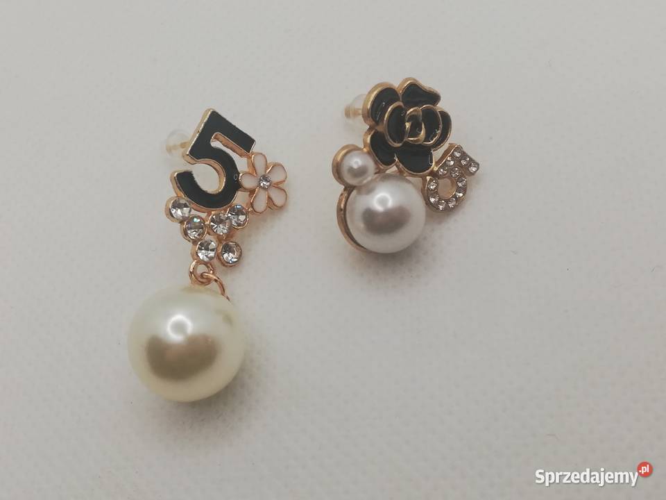 kolczyki złote z perłą cyrkonie mazowieckie Warszawa