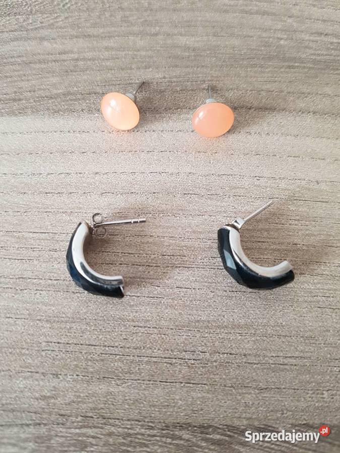 Kolczyki czarne łososiowe koralowe 2 Kolczyki Nowy Sącz