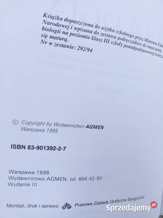 Biologia Wiśniewski podręczniki szkolne Warszawa