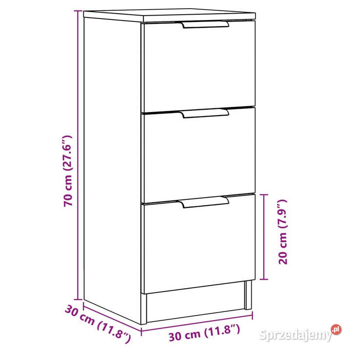 Szafki 2 dąb artisan 30x30x70 materiał