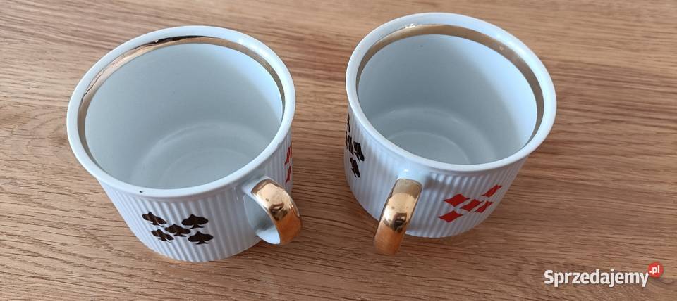 Filiżanki karciane PRL 2 Warszawa sprzedam