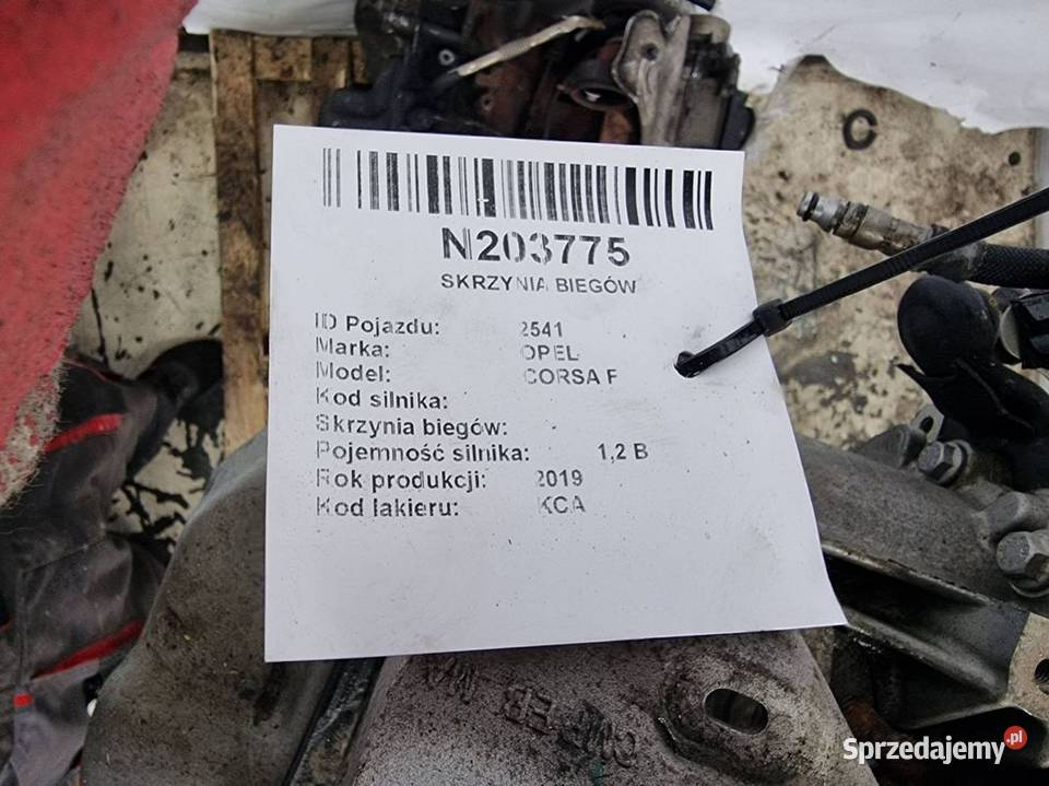 SKRZYNIA BIEGÓW OPEL CORSA F 20A707 kujawsko-pomorskie Lipno