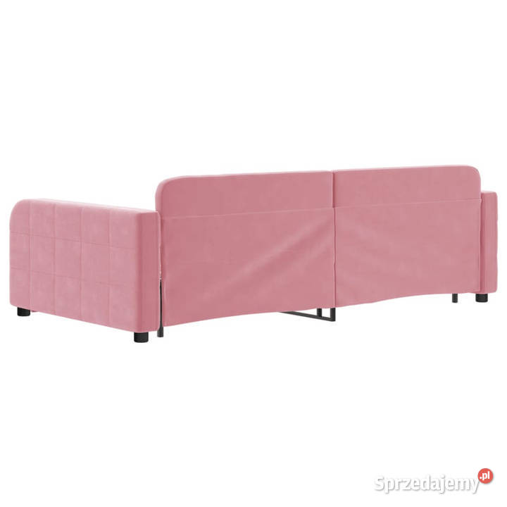 Sofa rozsuwana z szufladami różowa aksamit mazowieckie Warszawa