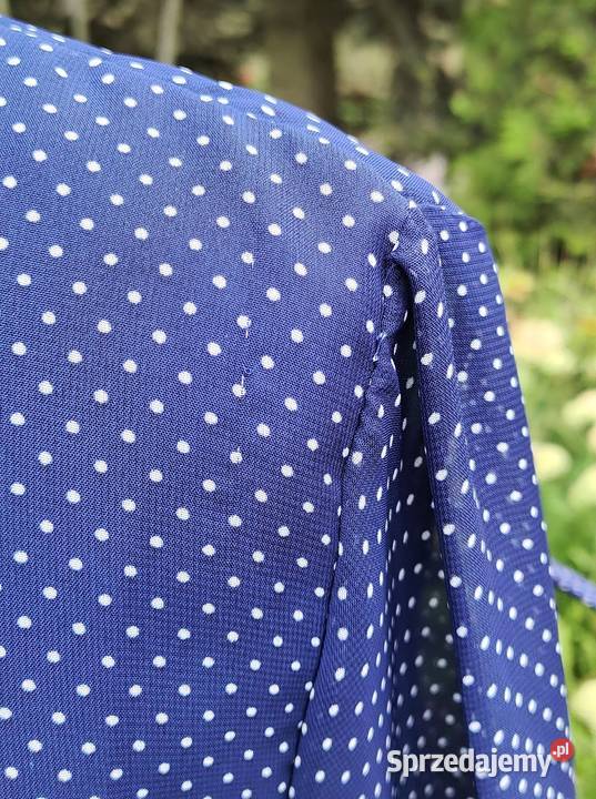 Elegancka bluzka granatowa XL 42 groszki kropki Szczecin
