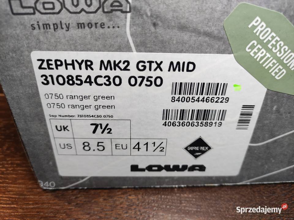 Buty Lowa Zephyr MK2 GTX MID r415 Zielone 28cm pomorskie Gdańsk