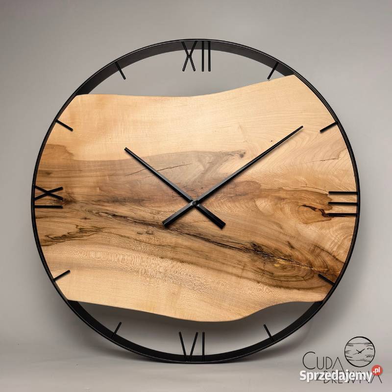 Zegar na ścianę drewniany w obręczy CUDA Z Borów