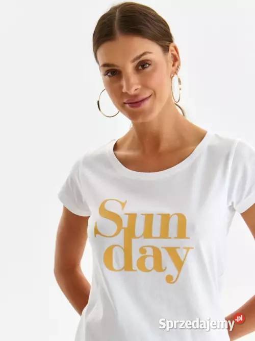 biały tshirt z nadrukiem Top Secret biały Olkusz sprzedam