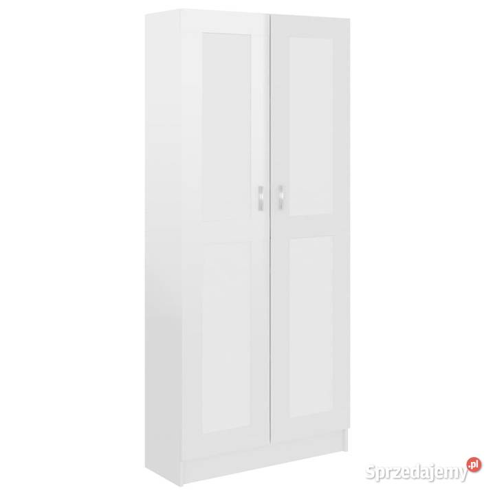 Szafka na książki biała wysoki połysk
