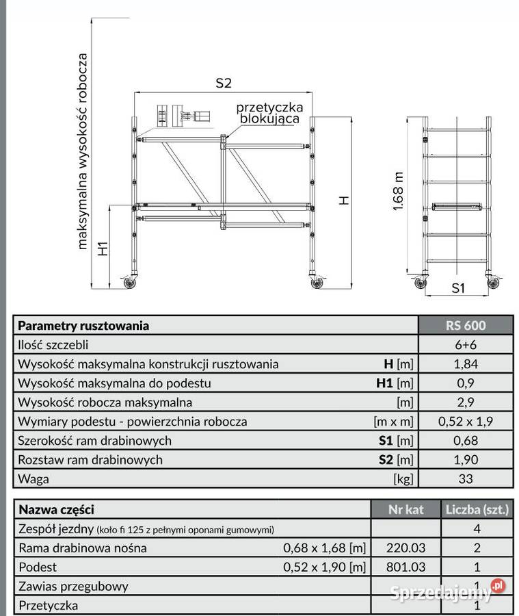 rusztowanie przejezdne składane
