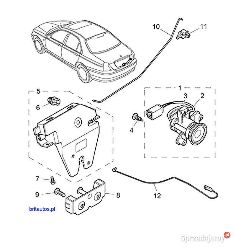 Rover 75 MG ZT BMW SEDAN ZAMEK KLAPY BAGAŻNIKA Poznań