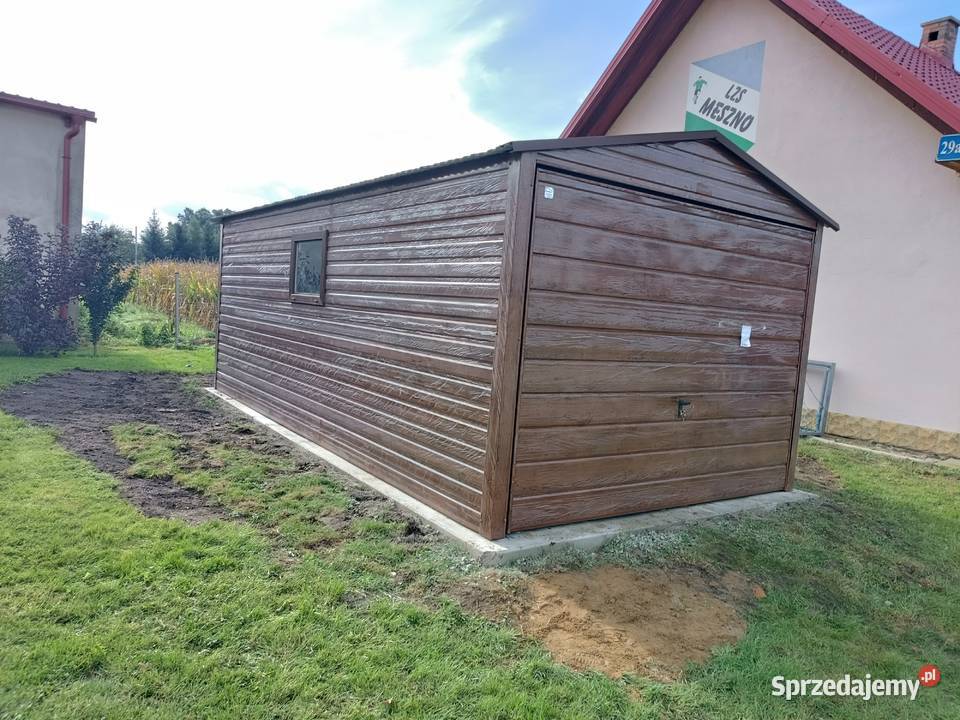 Grafitowy Garaż Blaszany Schowek Ogrodowy Garaże