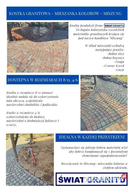 kostka granitowa 811 mieszanka brukowa szwedzka Warszawa