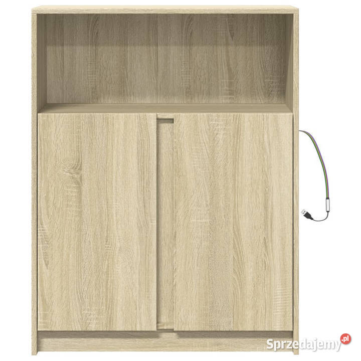 Szafka z LED dąb sonoma 77x34x100 materiał Warszawa sprzedam