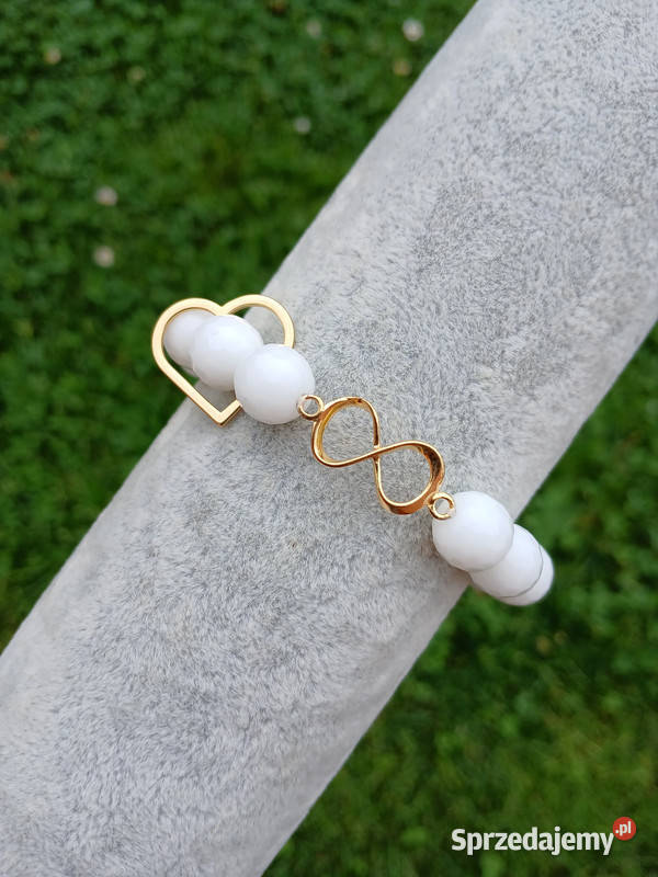 Bransoletka damska z Agatu białego fasetowanego Bransoletki Kielce