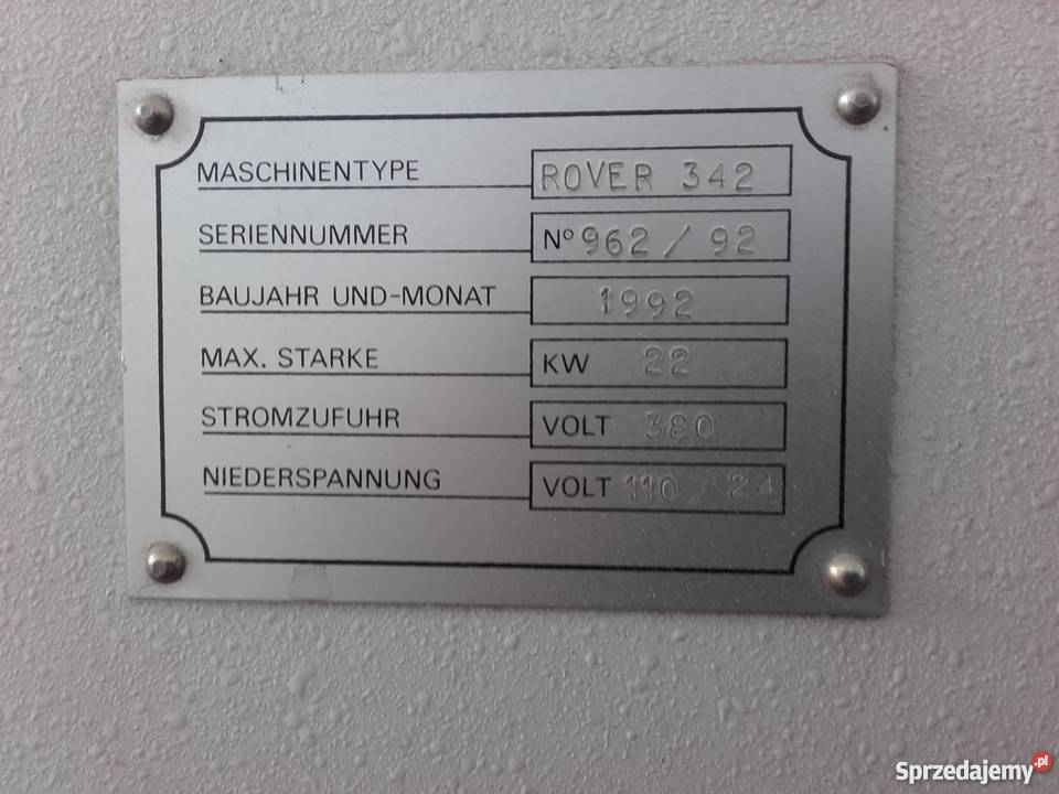 Sprzedam Centrum CNC ROVER 342 Dąbrowa Górnicza