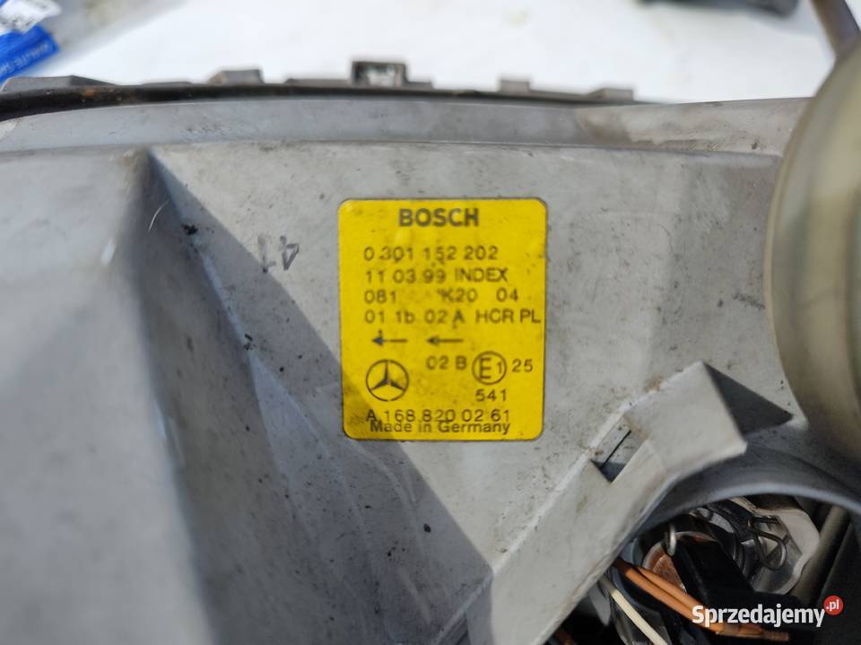 Lampa prawy przód Mercedes w168 0301152202 zachodniopomorskie Koszalin
