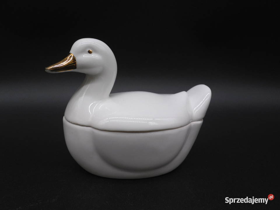 Porcelanowa Bombonierka Kaczka Vintage Genuine Antyki, Sztuka, Kolekcje Raszków